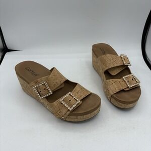 Corky's Shoes Sandals Womens Size 9 Main Squeeze Rhinestone‎ Buckles Cork Plat